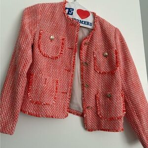 LOFT Chic orange Tweed Jacket